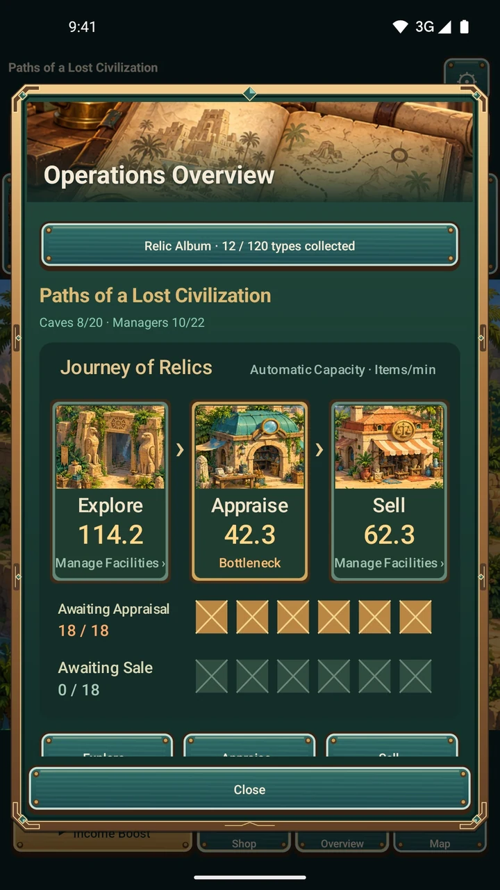 Operations overview showing exploration, appraisal and sales