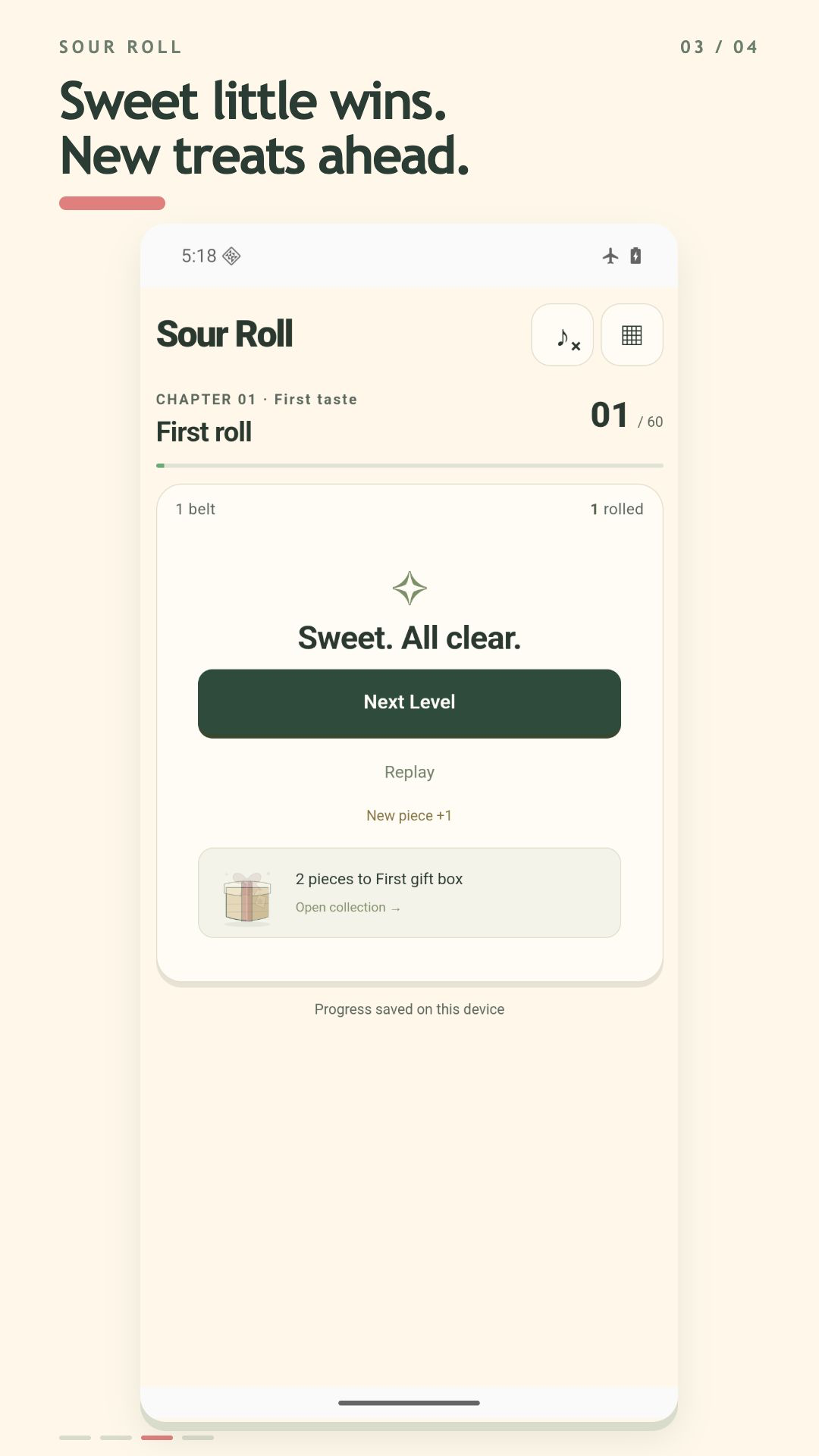 Sour Roll puzzle with candy belts and free puzzle tools
